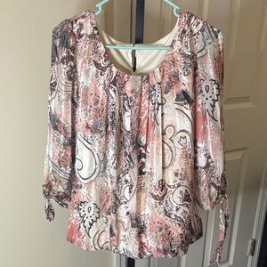 Chic Women's Abstract Blouse - Multicolor